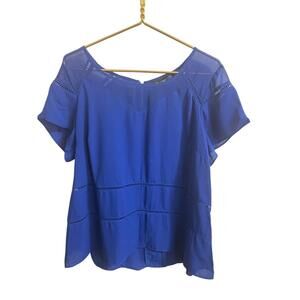 City Chic Short Sleeve Cutout Polyester Mesh Blouse Top Womens size 16